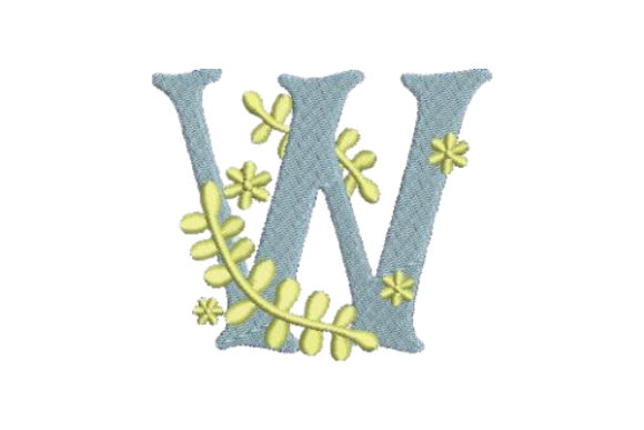 Floral Alphabet W
