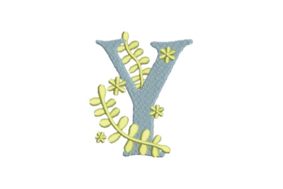Floral Alphabet Y