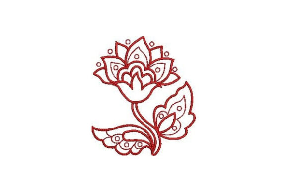 Redwork Flower Design